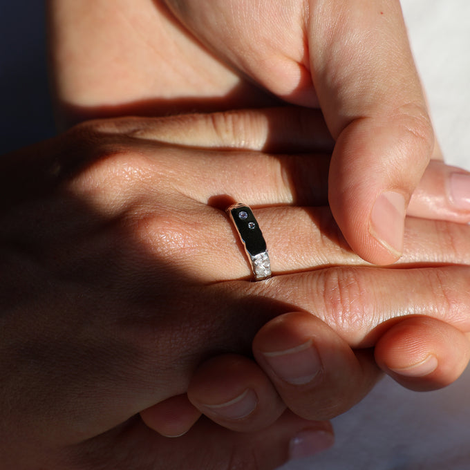 Custom Mason Ring (Stones & Engraving) | Silver