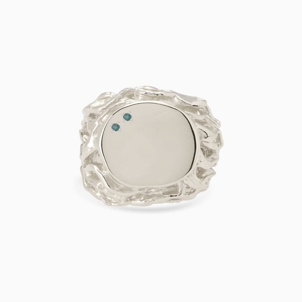 Ivy Stone Signet Ring | Silver
