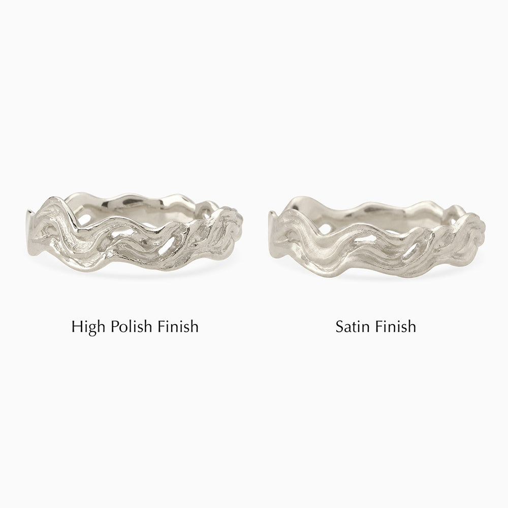 Narrow Sculpt Band Ring | Silver