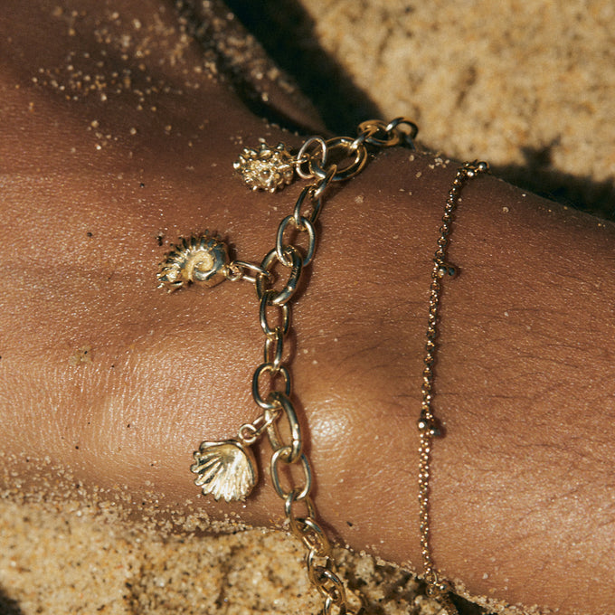 Hinge Link Charm Bracelet | Gold