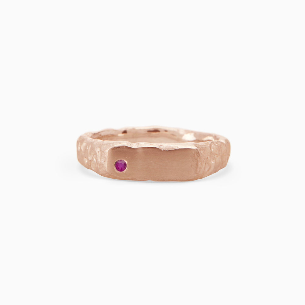 Custom Mason Ring (Stones & Engraving) | Rose Gold