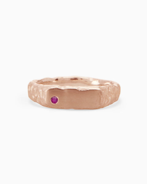 Custom Mason Ring (Stones & Engraving) | Rose Gold
