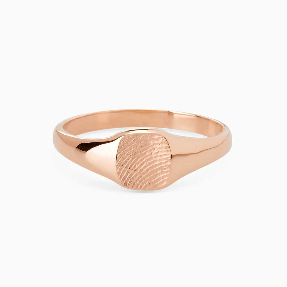 Impression™ Petite Square Signet Ring | Rose Gold