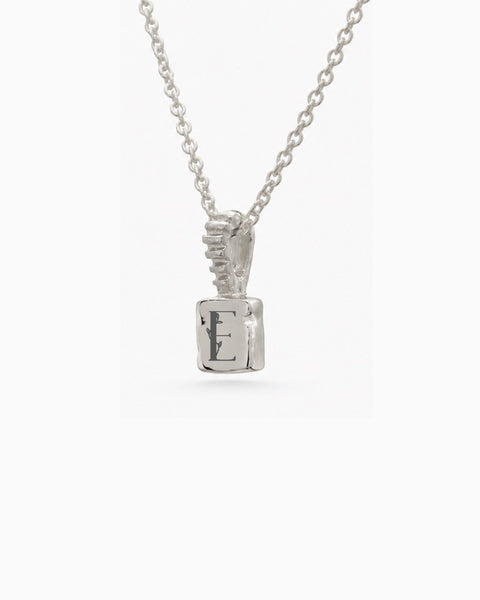 Engraved Slate Pendant | White Gold