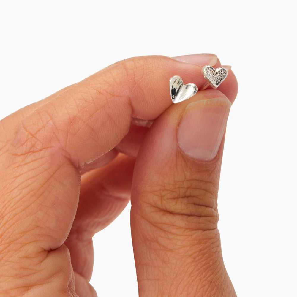 Mini Heart Stud | Silver