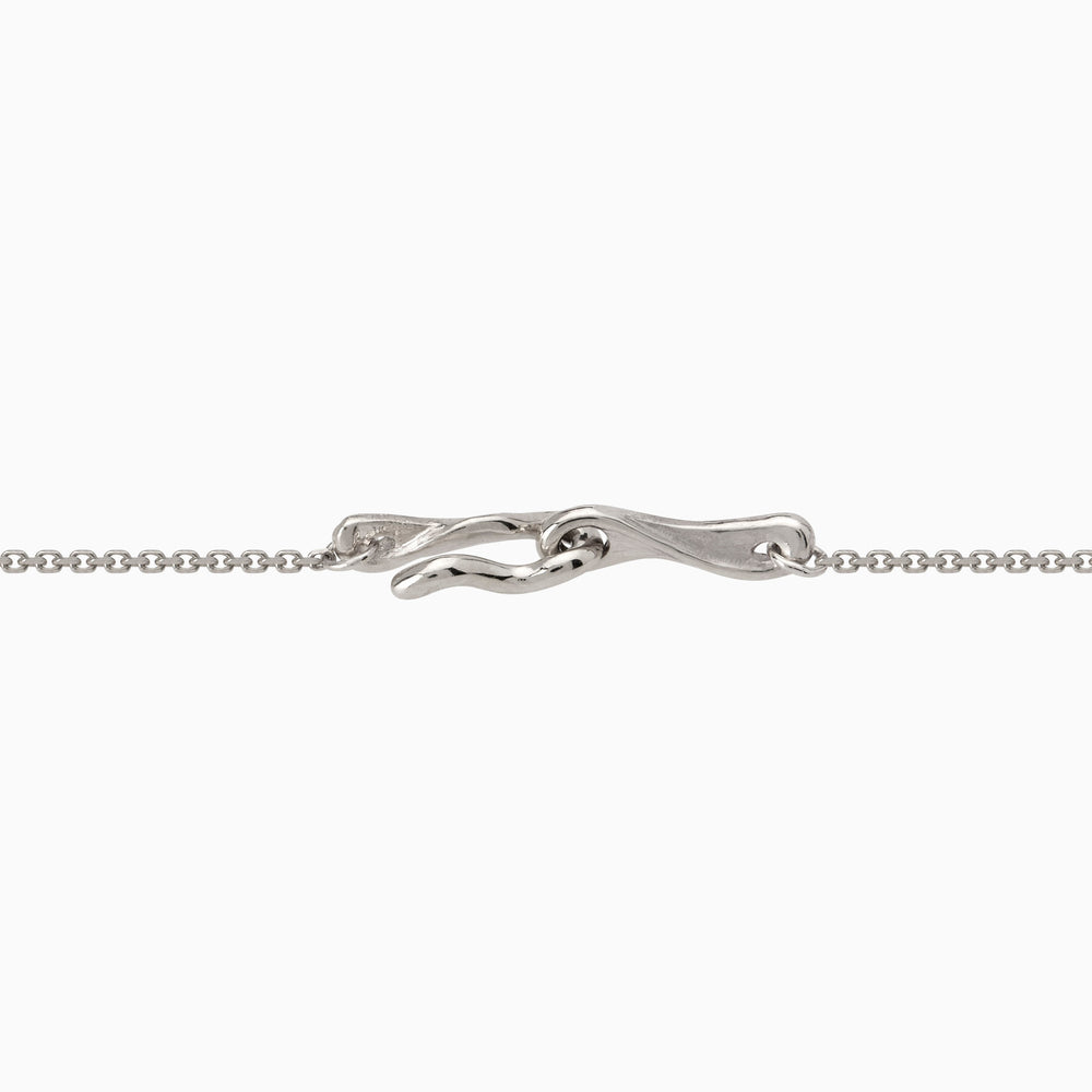 Sculpt Bar Necklace | White Gold