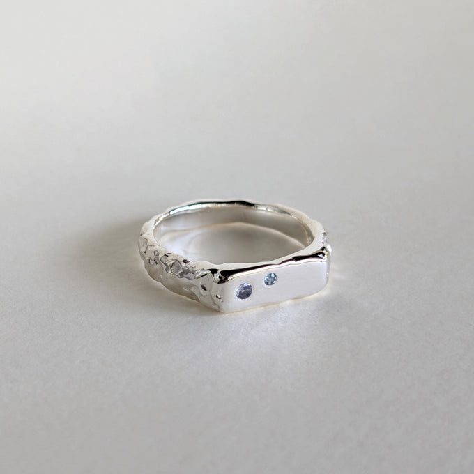 Custom Mason Ring (Stones & Engraving) | Silver