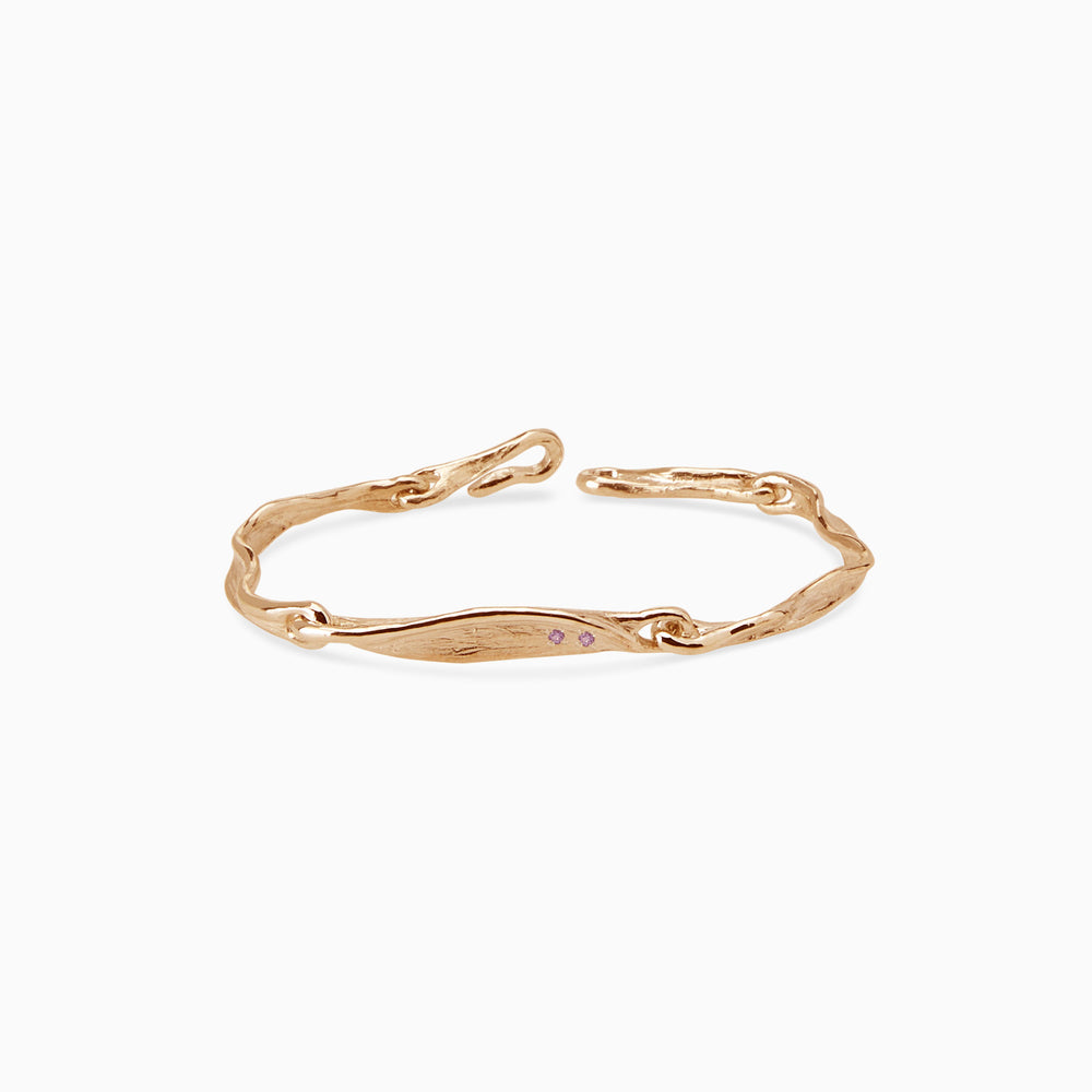 Custom Sculpt Tag Bracelet (Stones & Engraving) | Rose Gold