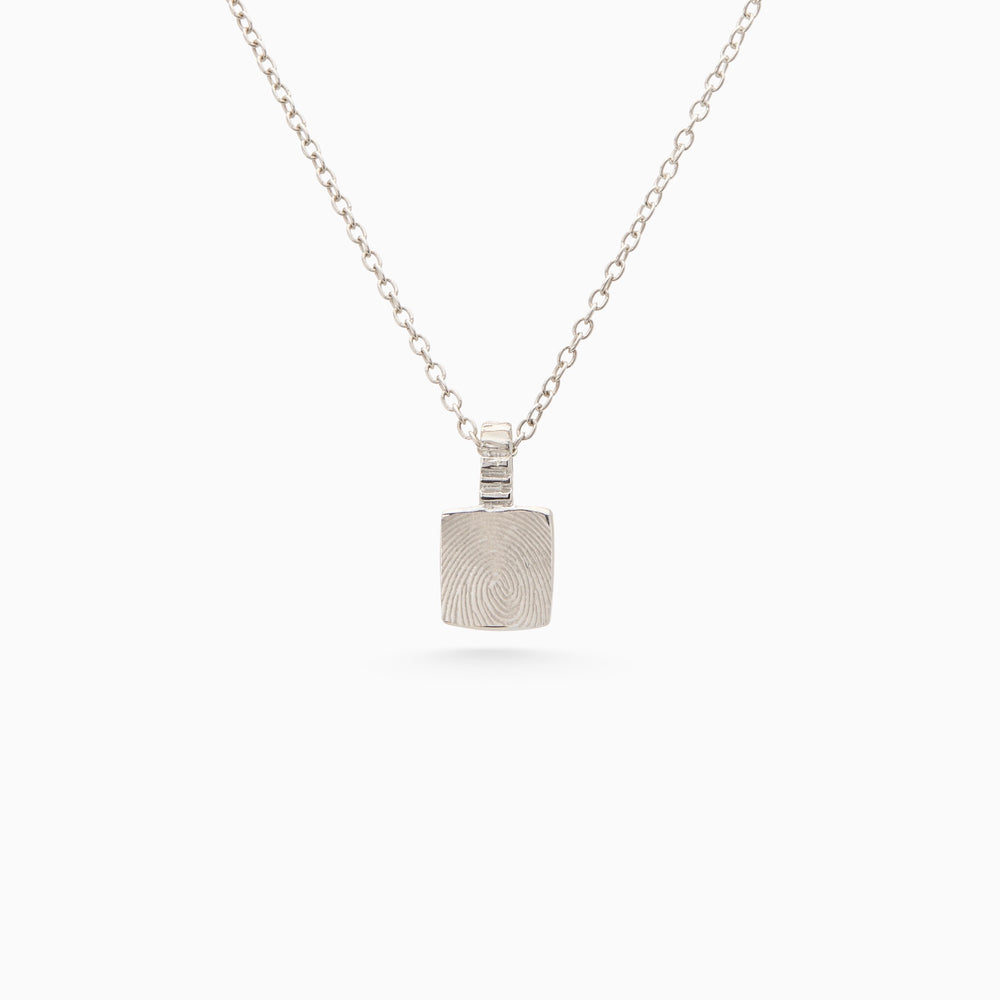 Engraved Slate Pendant | Silver