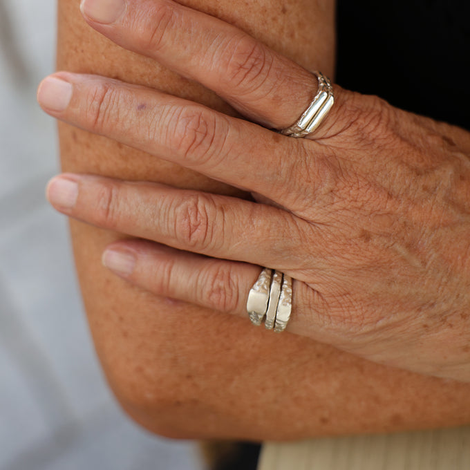 Custom Kindred Ring (Stones & Engraving) | Silver