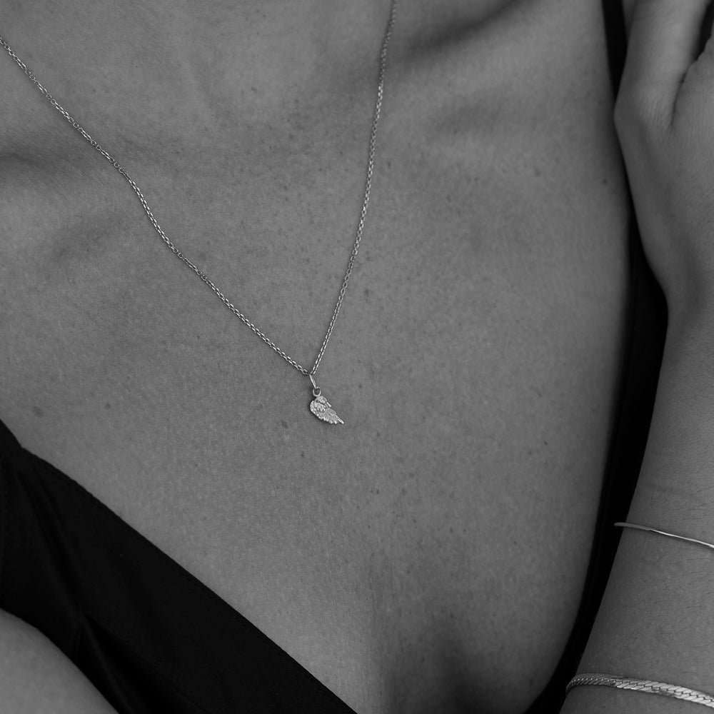 Angel Wing Charm | White Gold