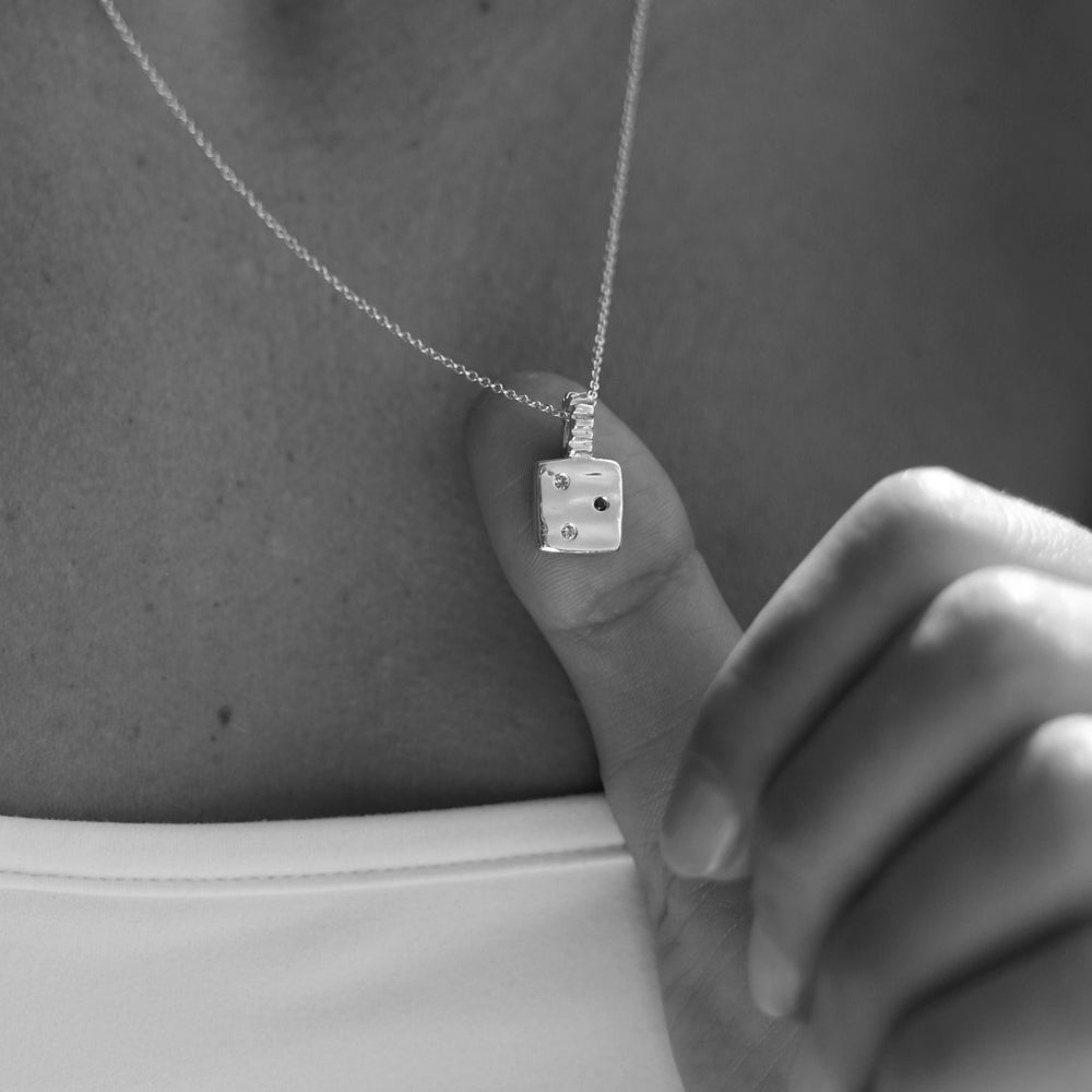 Mini Custom Slate Pendant (Stones & Engraving) | Rose Gold