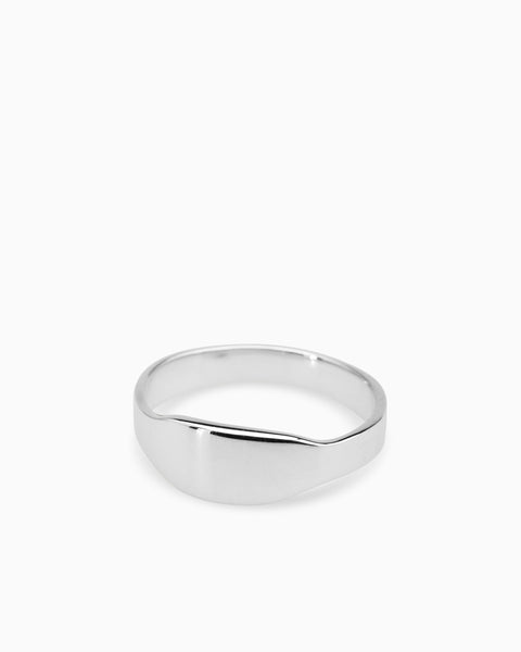 Narrow Signet Ring | Sterling Silver