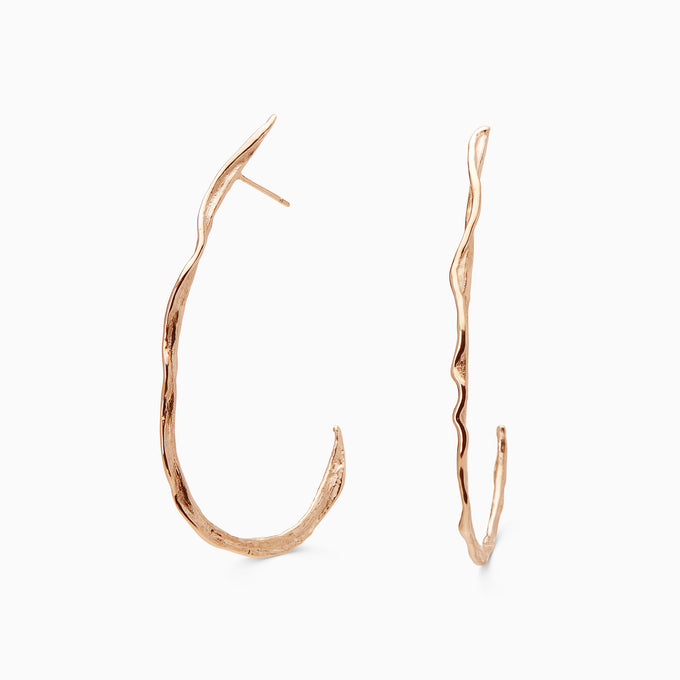Sculpt Teardrop Hoops | Rose Gold