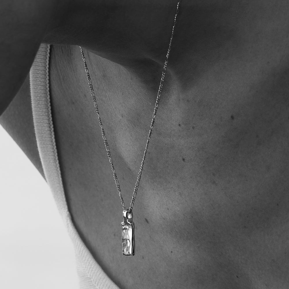 Organic Birthstone Tag Narrow | Silver