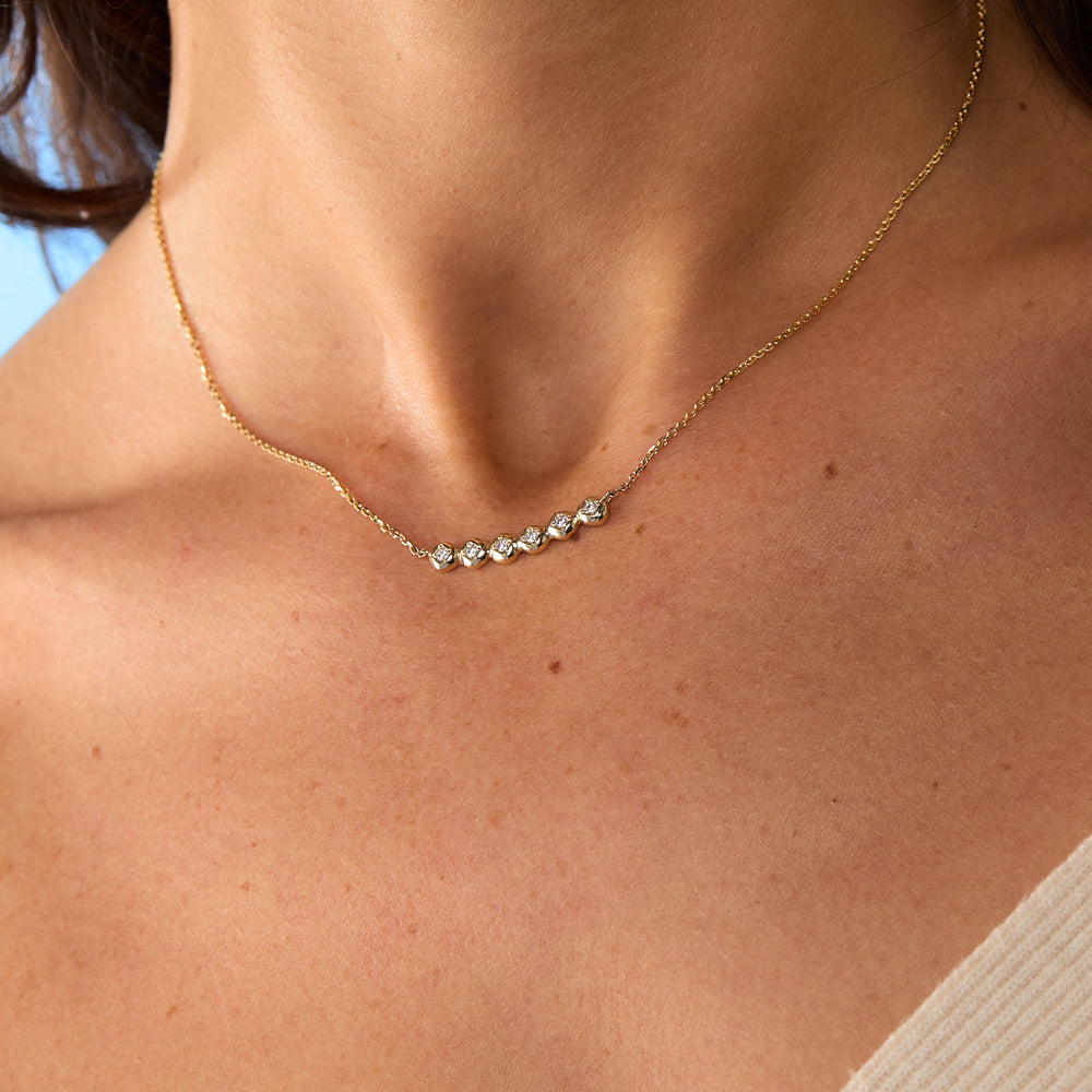 Collective Stone Bar Necklace | Yellow Gold