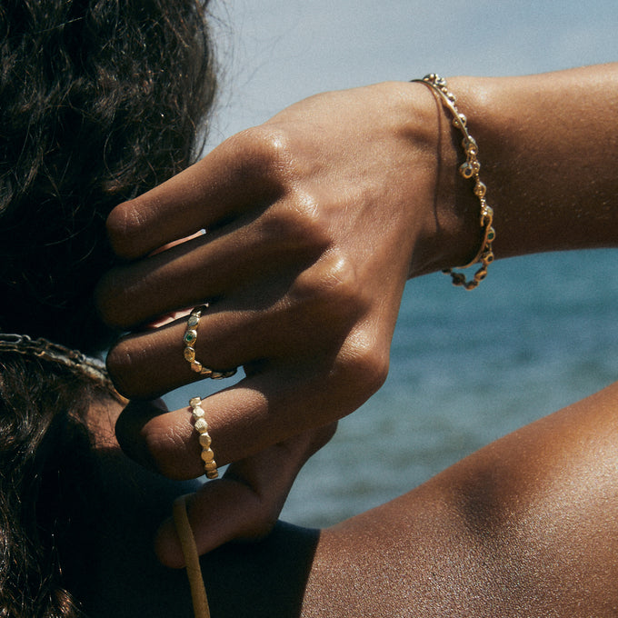 Pebble Circuit Ring | Solid Yellow Gold