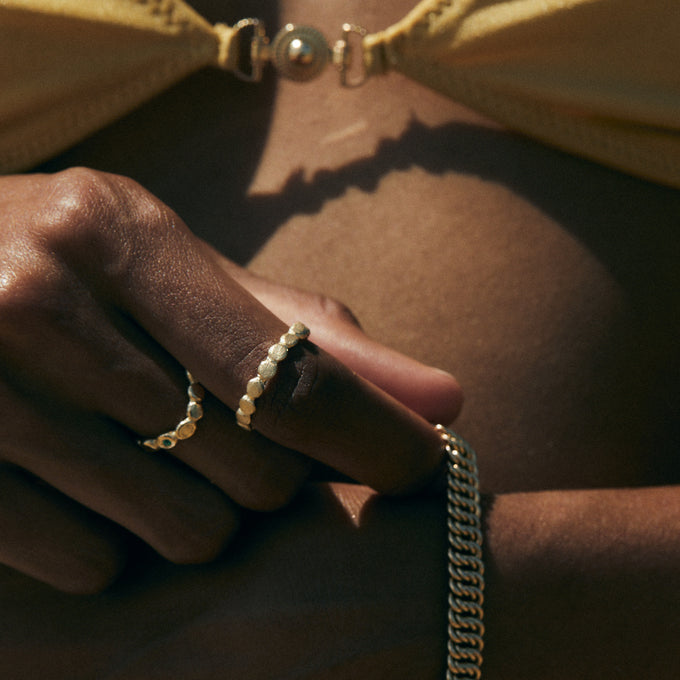 Pebble Circuit Ring | Solid Yellow Gold