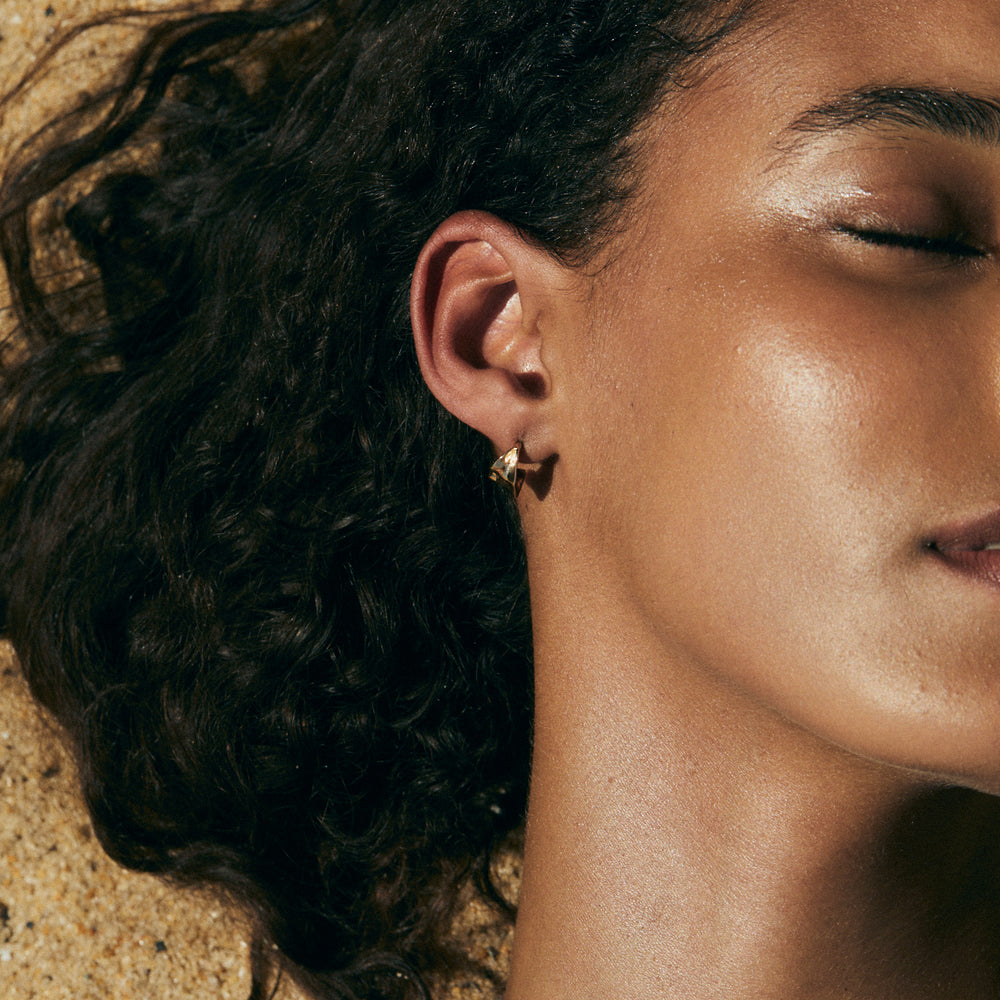 Mini Flare Hoops | Yellow Gold