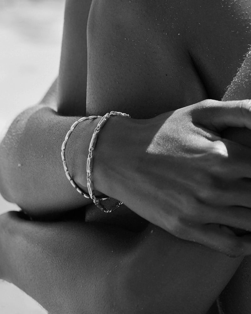 Chunky Hammered Bracelet | Yellow Gold