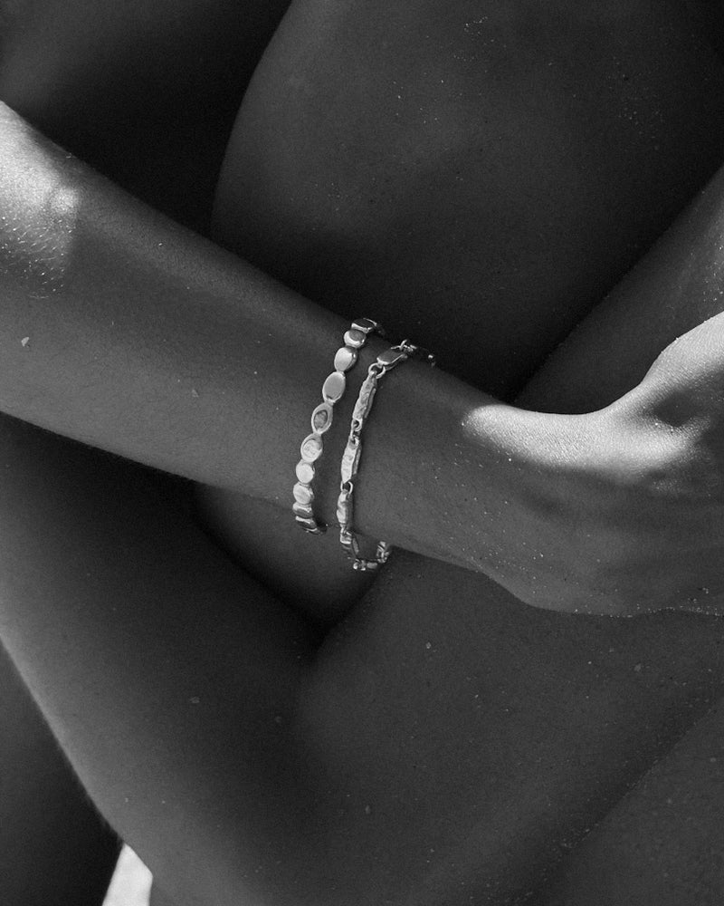 Chunky Hammered Bracelet | Yellow Gold