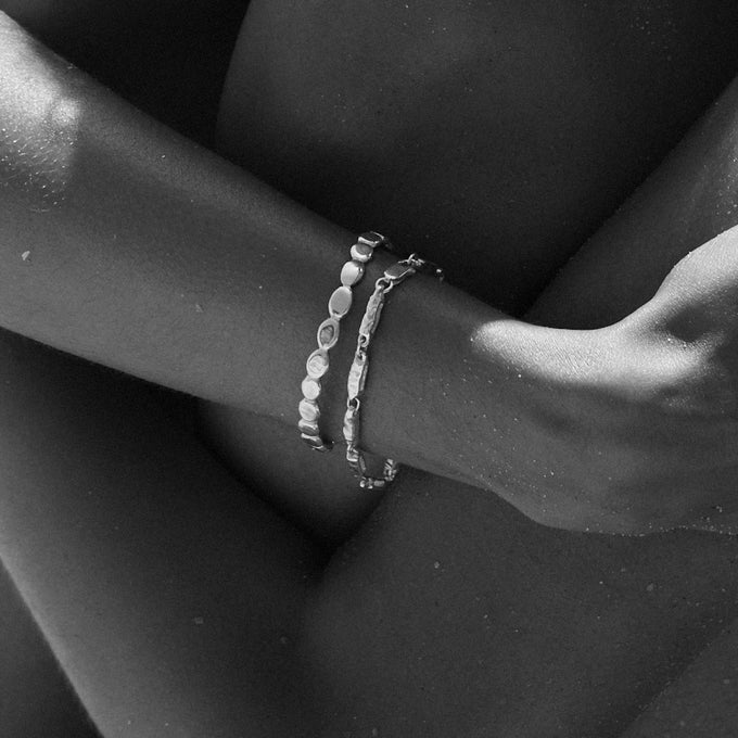 Chunky Hammered Bracelet | Yellow Gold