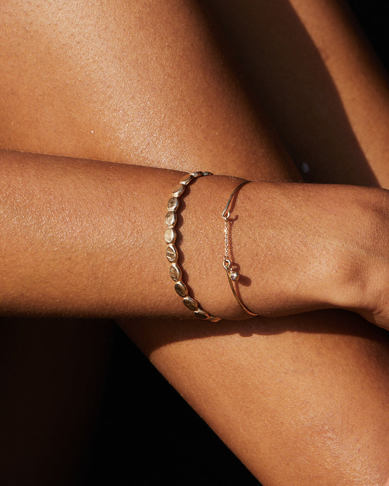 Birthstone Pendant Weave Bracelet | Yellow Gold
