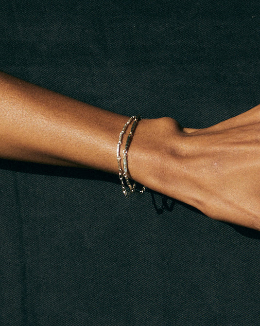 Classic Hammered Bracelet | Mixed Metal