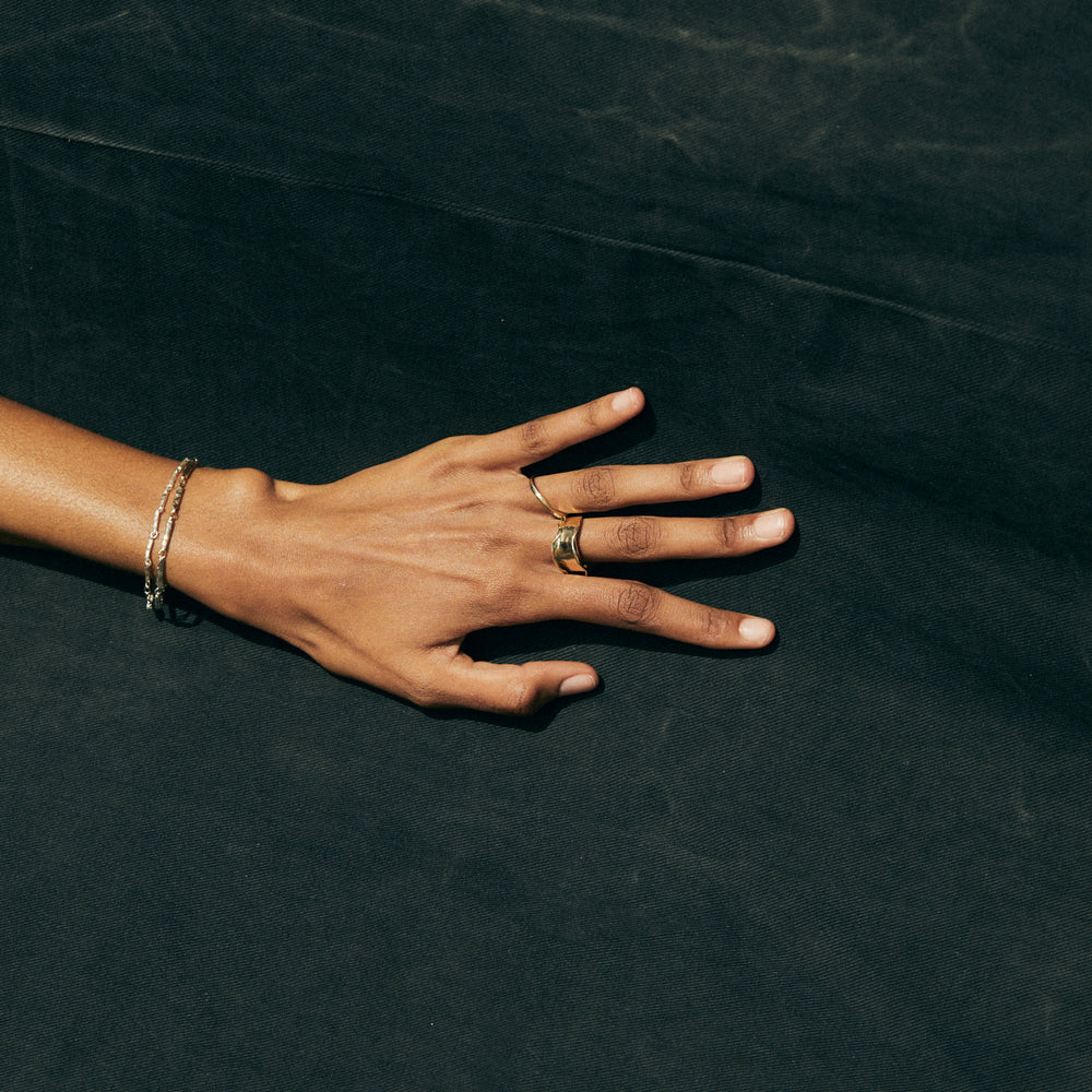 Classic Hammered Bracelet | Mixed Metal