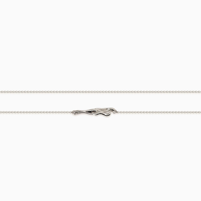 Sculpt Bar Necklace | White Gold