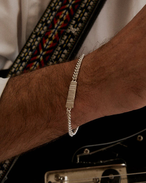 Anvil Tag Custom Bracelet | Solid White Gold