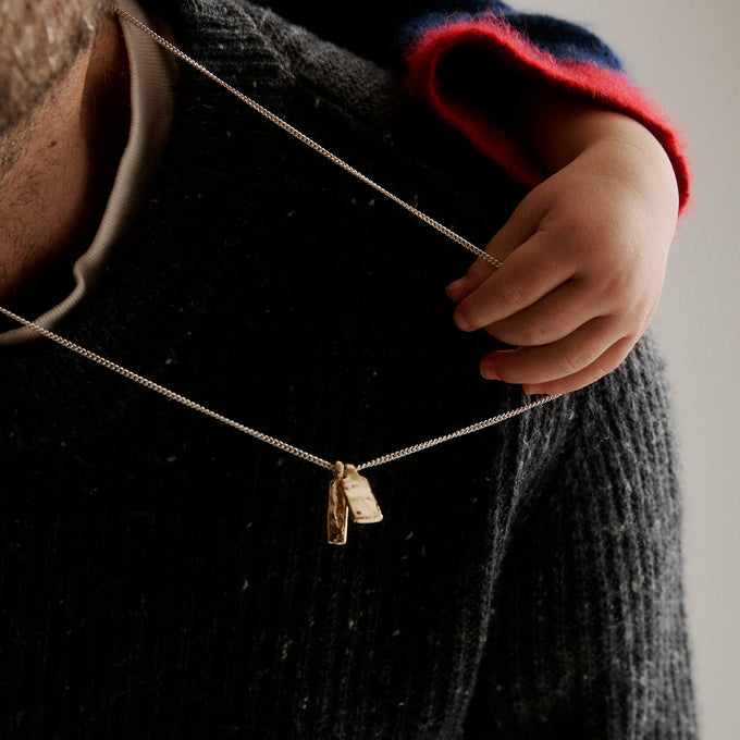 Custom Organic Tag Wide | Yellow Gold