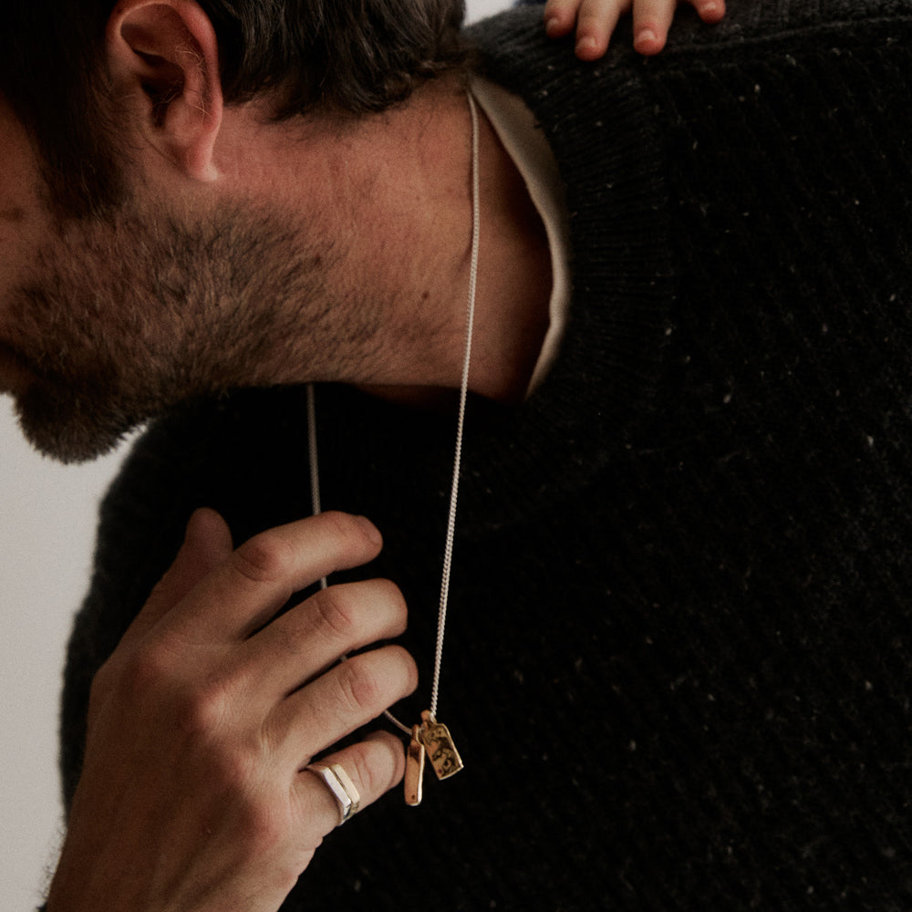 Custom Organic Tag Wide | Yellow Gold