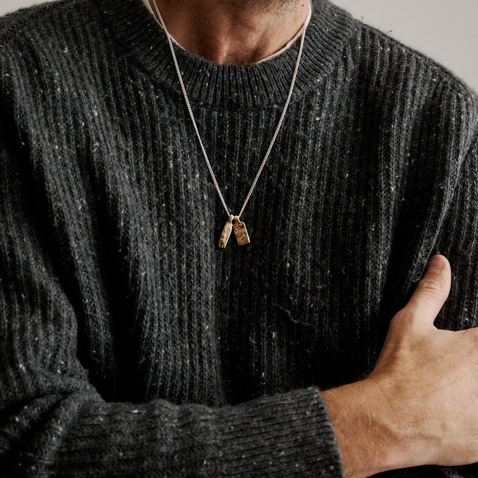 Custom Organic Tag Wide | Yellow Gold
