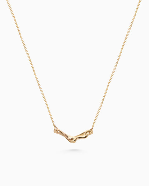 Sculpt Bar Necklace | Yellow Gold