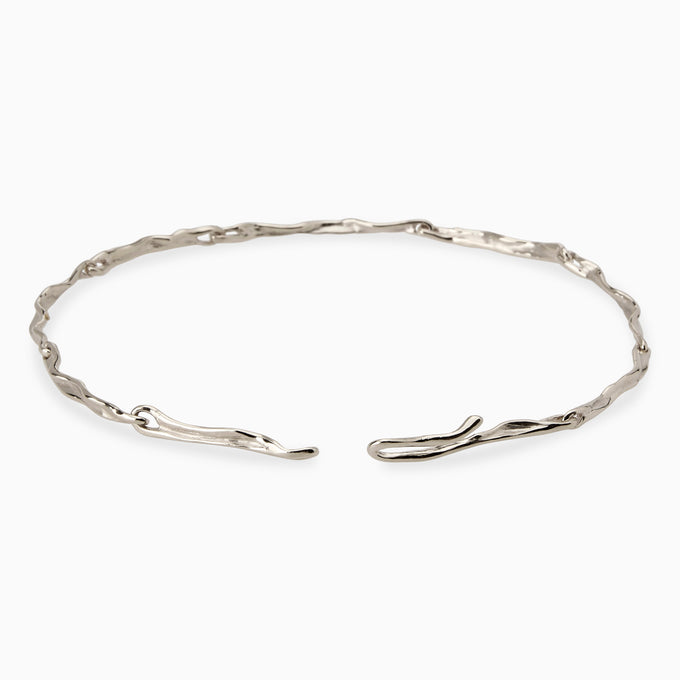 Sculpt Necklace | White Gold
