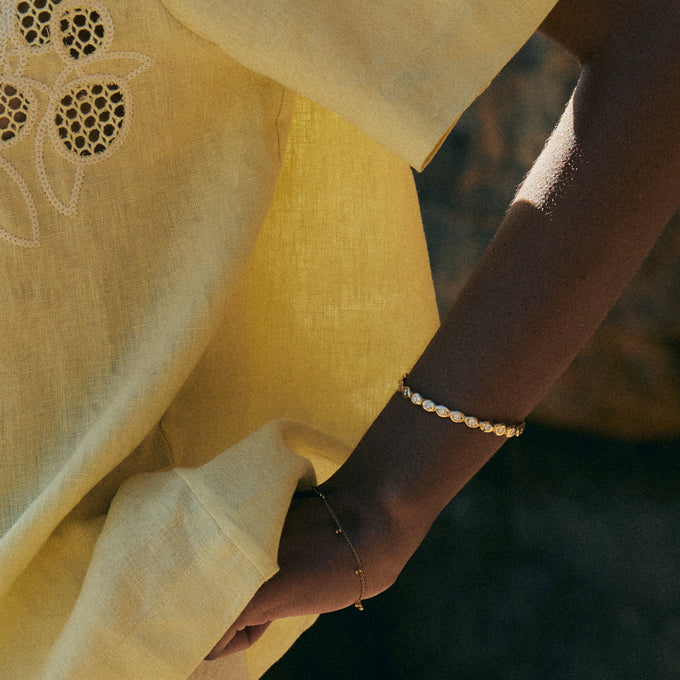 Pebble Diamond Cuff  | Solid Yellow Gold
