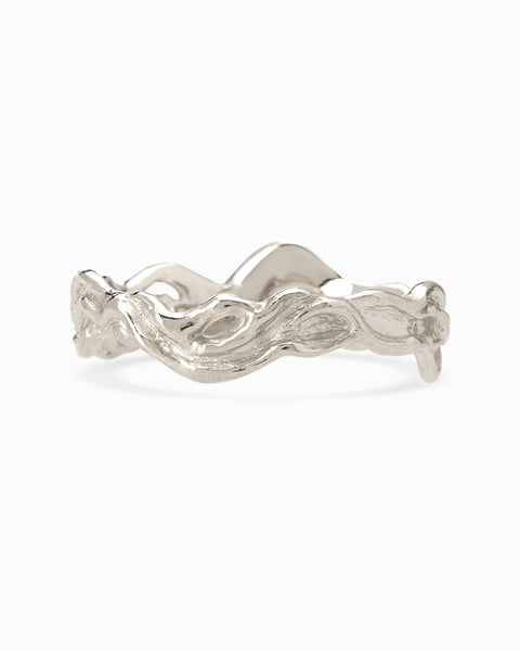 Narrow Sculpt Band Ring | Silver