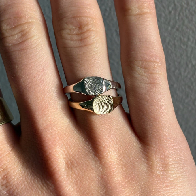 Impression™ Petite Square Signet Ring | Yellow Gold