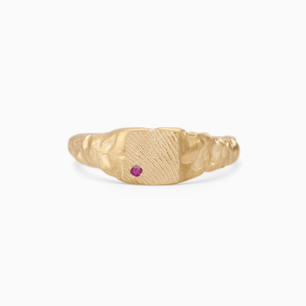 Impression™ Slate Signet Ring | Yellow Gold