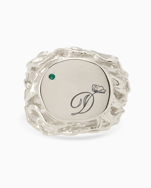 Ivy Stone Signet Ring | Silver