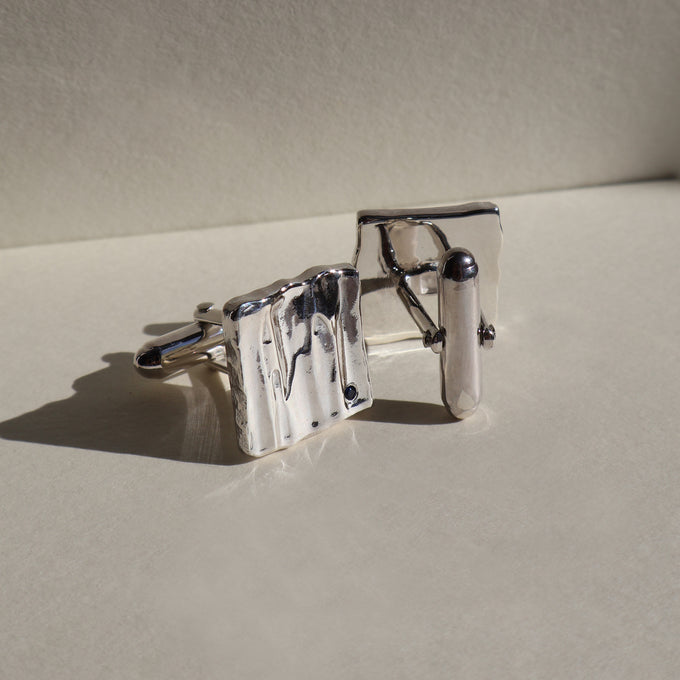 Veil Stone Cufflinks | Silver