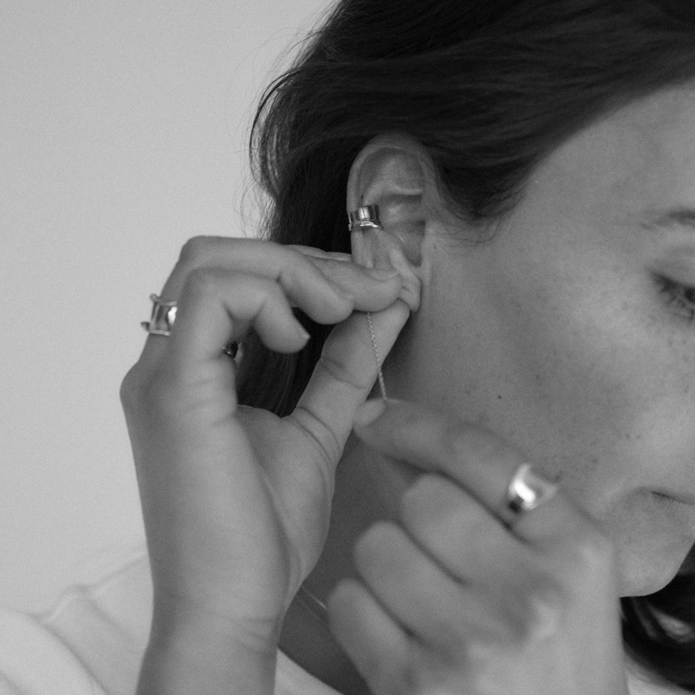 Weave Chain Earring | Silver