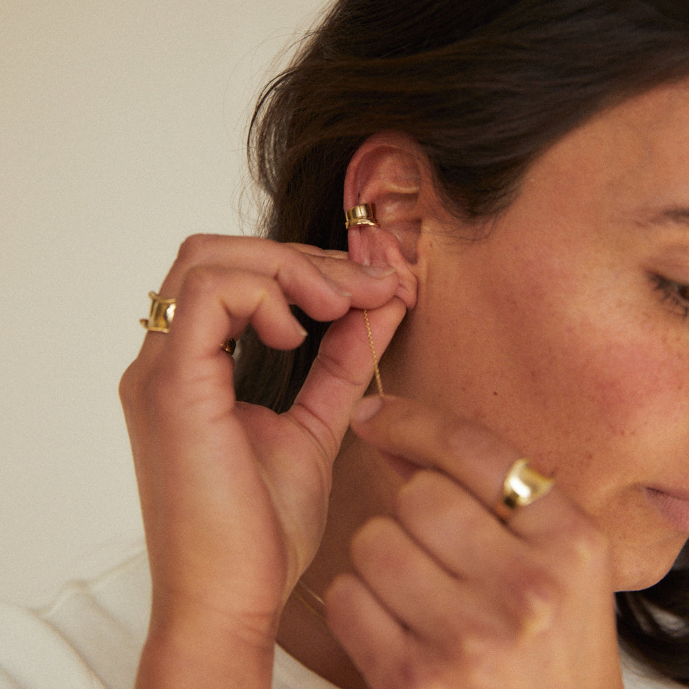 Weave Chain Earring | Solid Gold