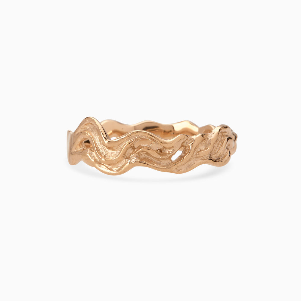 Narrow Sculpt Band Ring | Rose Gold
