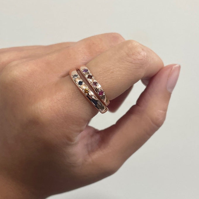 Collective Stone Ring | Solid Rose Gold