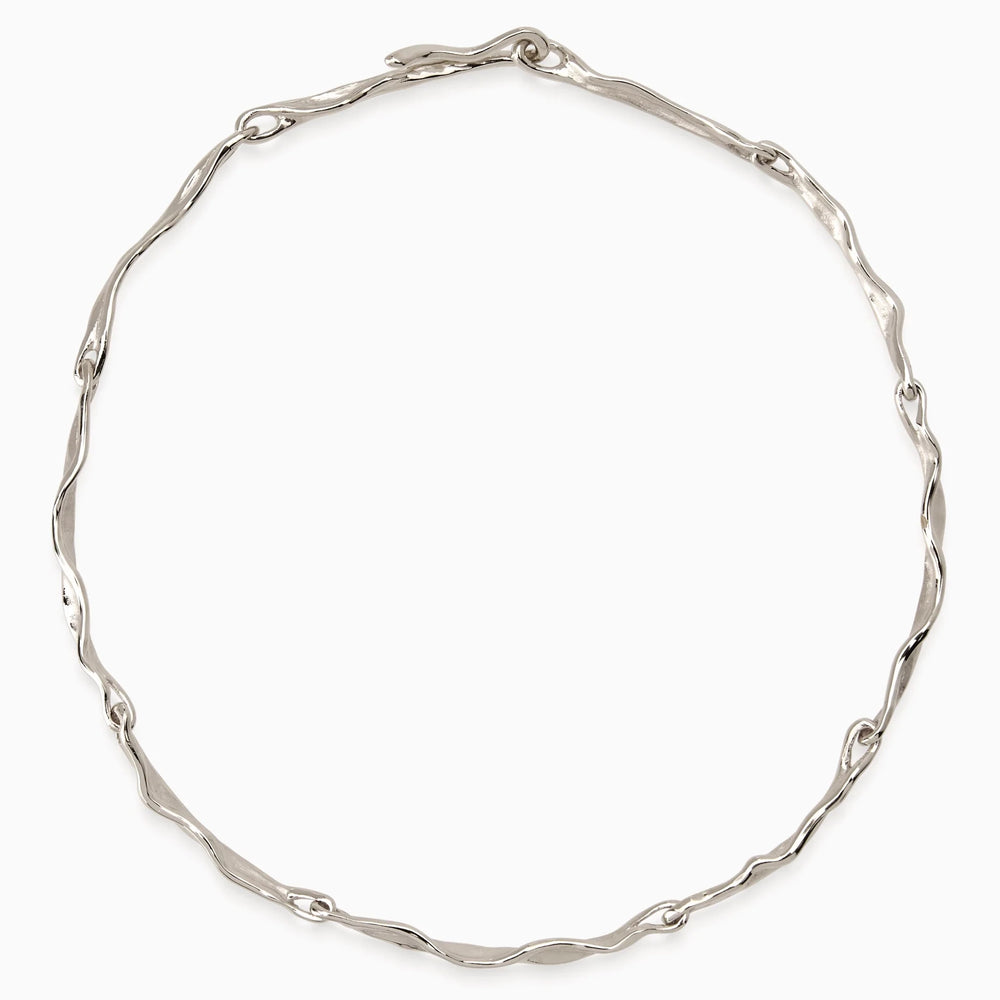 Sculpt Necklace | White Gold