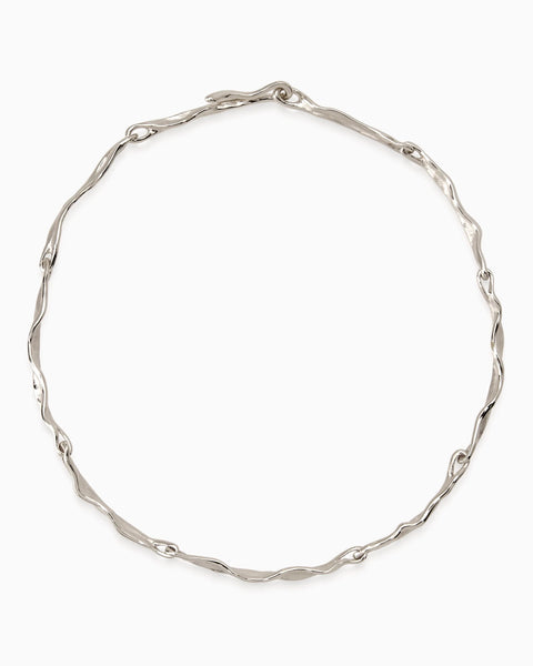 Sculpt Necklace | White Gold