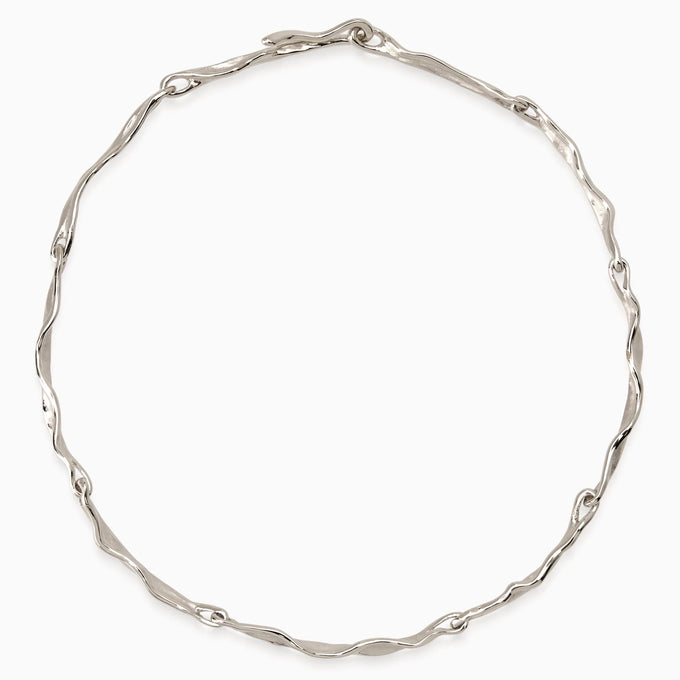 Sculpt Necklace | White Gold
