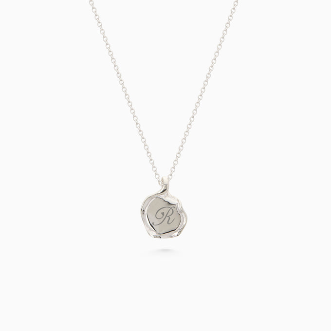 Custom Engraved Wave Pendant | Silver
